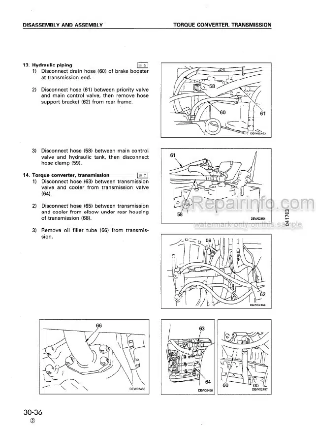 Photo 8 - Komatsu WA180-3 Shop Manual Wheel Loader SEBM005802