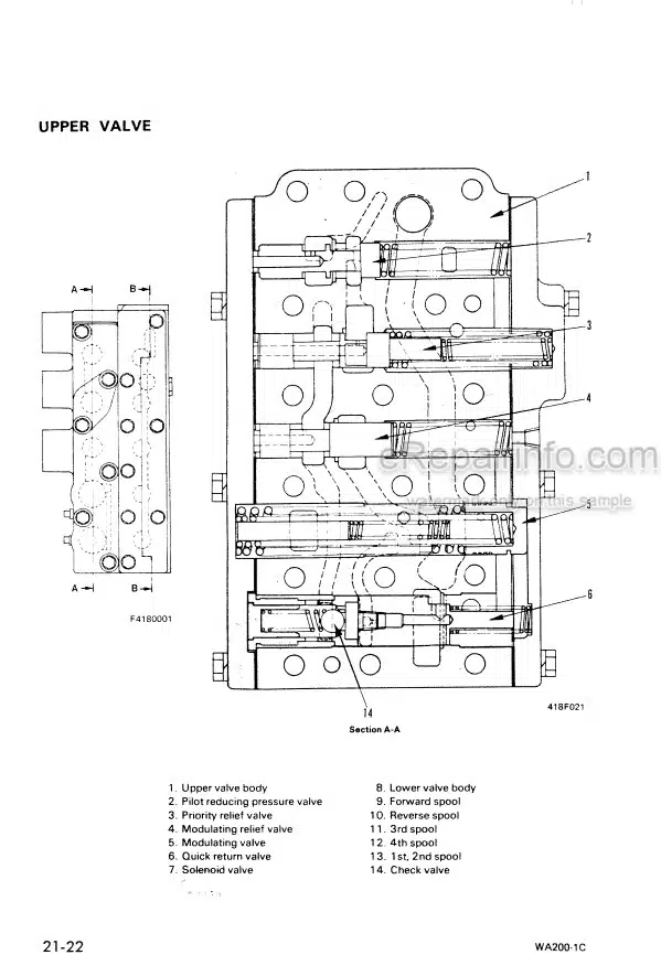 Photo 6 - Komatsu WA200-1 Shop Manual Wheel Loader SEBM0418C102
