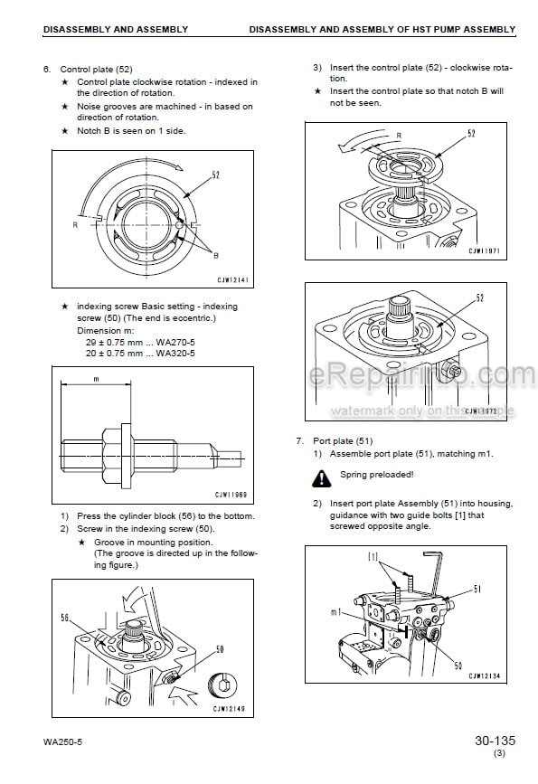 Photo 6 - Komatsu WA250-5 WA250PT-5 Shop Manual Wheel Loader SEBM033205