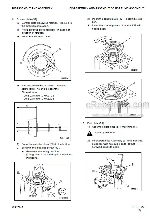 Photo 6 - Komatsu WA250-5 WA250PT-5 Shop Manual Wheel Loader SEBM033205