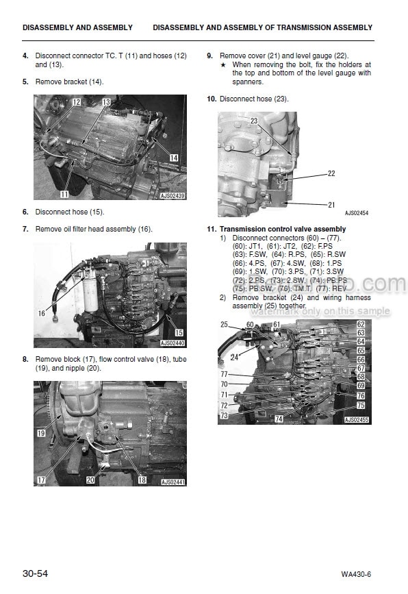 Photo 5 - Komatsu WA430-6 Shop Manual Wheel Loader