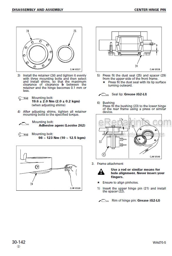 Photo 6 - Komatsu WA470-5 WA480-5 Shop Manual Wheel Loader SEBM024408