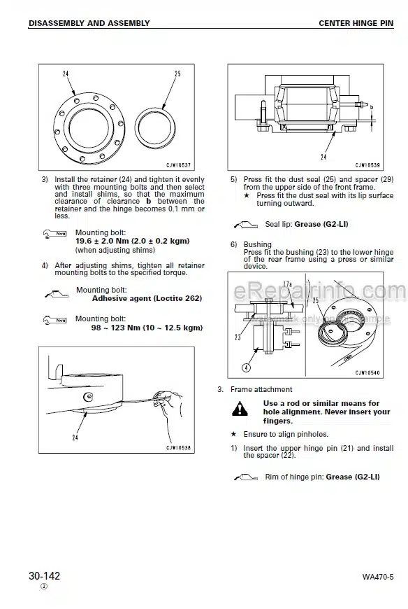 Photo 6 - Komatsu WA470-5 WA480-5 Shop Manual Wheel Loader SEBM024408