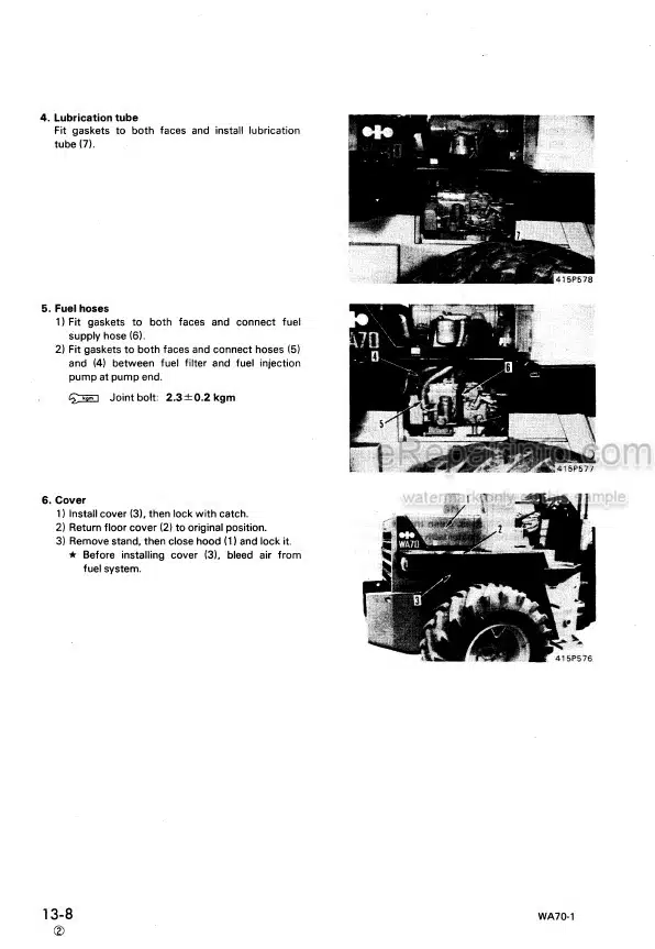 Photo 3 - Komatsu WA70-1 Shop Manual Wheel Loader SEBM04150104