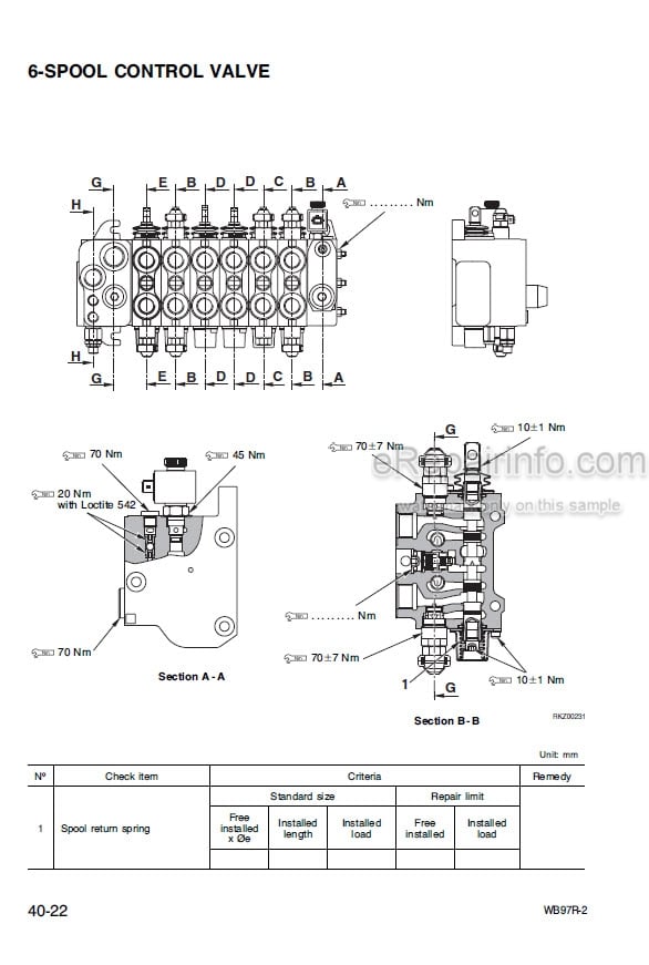Photo 6 - Komatsu WB97R-2 Shop Manual Backhoe Loader WEBM001000