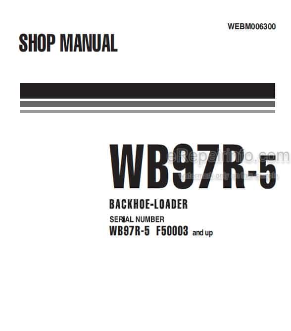 Photo 4 - Komatsu WB97R-5 Shop Manual Backhoe Loader WEBM006300