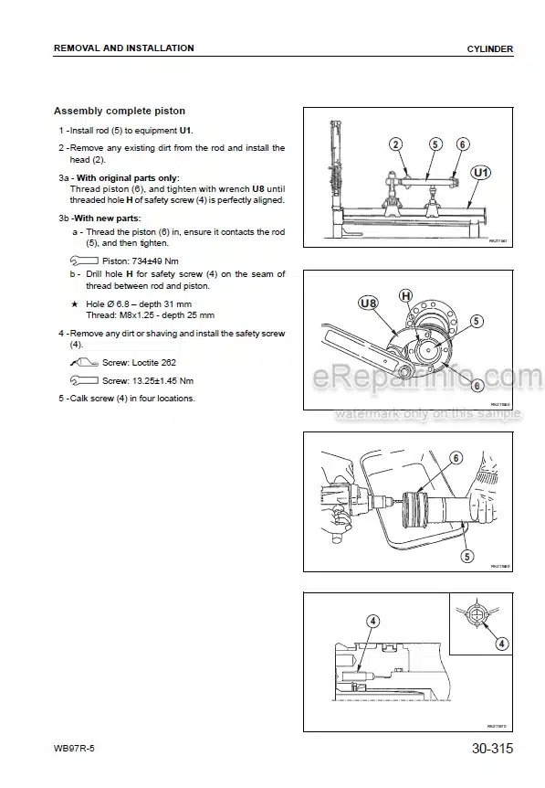 Photo 6 - Komatsu WB97R-5 Shop Manual Backhoe Loader WEBM006300