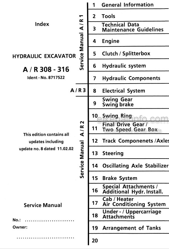 Photo 4 - Liebherr A308 A310 A310B A312 A316 R308 R310B R312 Service Manual Wheel Excavator