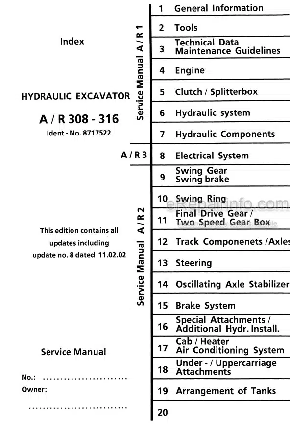 Photo 4 - Liebherr A308 A310 A310B A312 A316 R308 R310B R312 Service Manual Wheel Excavator