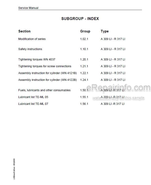 Photo 5 - Liebherr A309LI A311LI A312LI A314LI A316LI Service Manual Wheel Loader
