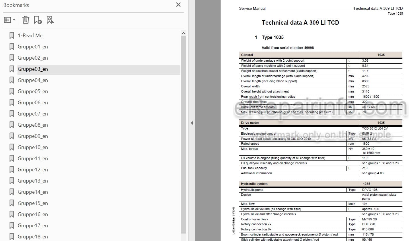 Photo 6 - Liebherr A309TCD A311TCS A312TCD A314TCD A316TCD R313TCD R317TCD Litronic TCD Service Manual Hydraulic Excavator
