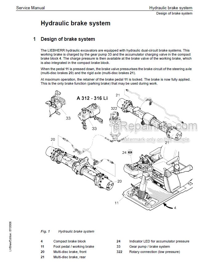 Photo 3 - Liebherr A309TCD A311TCS A312TCD A314TCD A316TCD R313TCD R317TCD Litronic TCD Service Manual Hydraulic Excavator