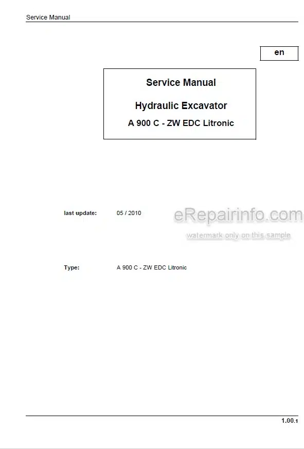 Photo 4 - Liebherr A900C-ZW EDC Litronic Service Manual Excavator