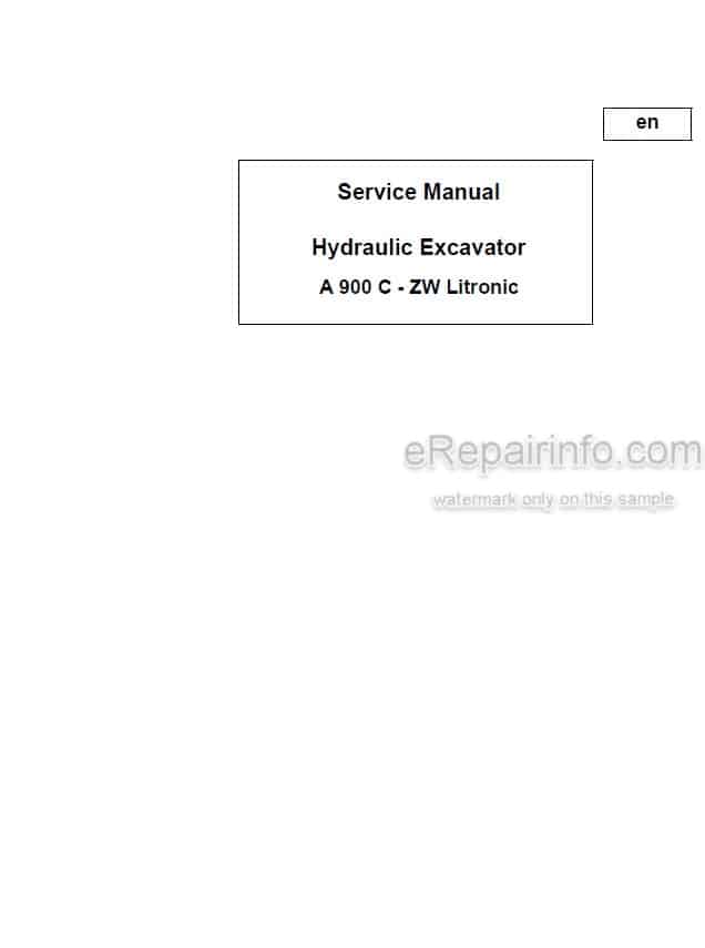 Photo 4 - Liebherr A900C-ZW Litronic Service Manual Hydraulic Excavator