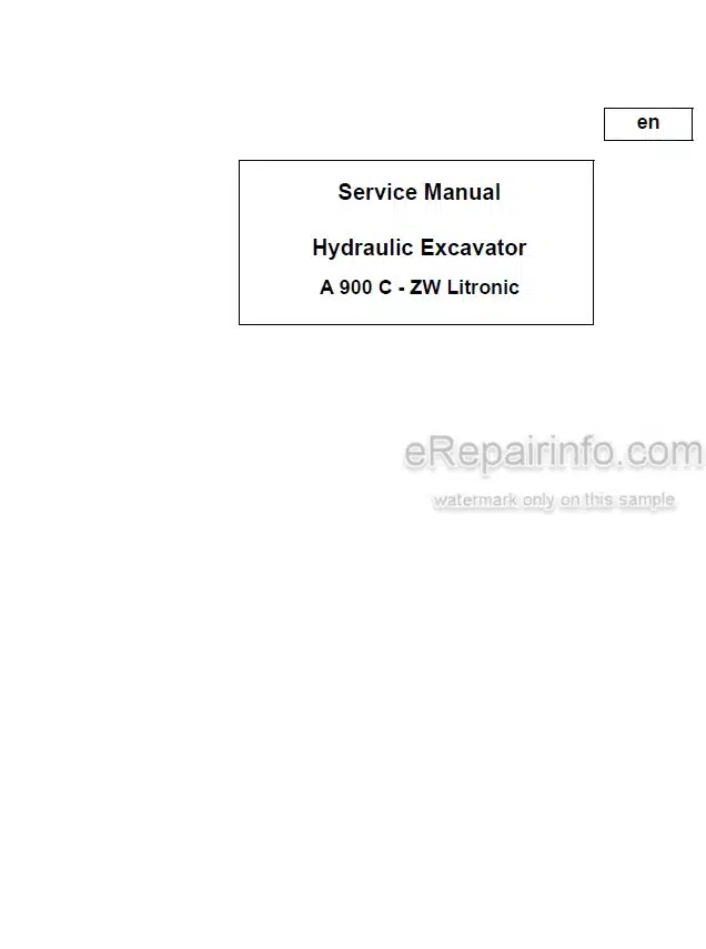 Photo 4 - Liebherr A900C-ZW Litronic Service Manual Hydraulic Excavator