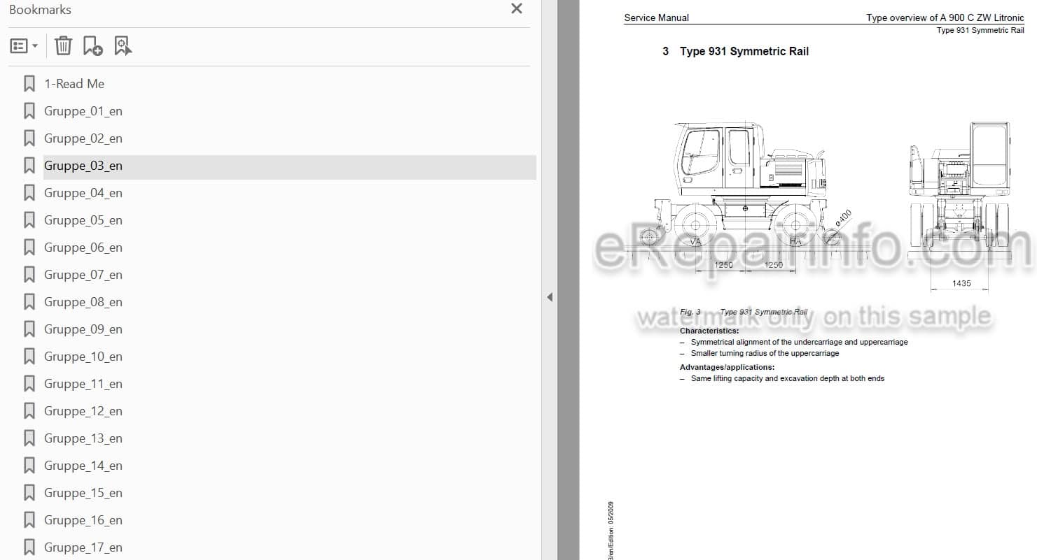 Photo 3 - Liebherr A900C-ZW Litronic Service Manual Hydraulic Excavator