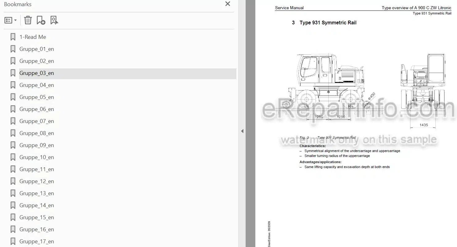 Photo 3 - Liebherr A900C-ZW Litronic Service Manual Hydraulic Excavator