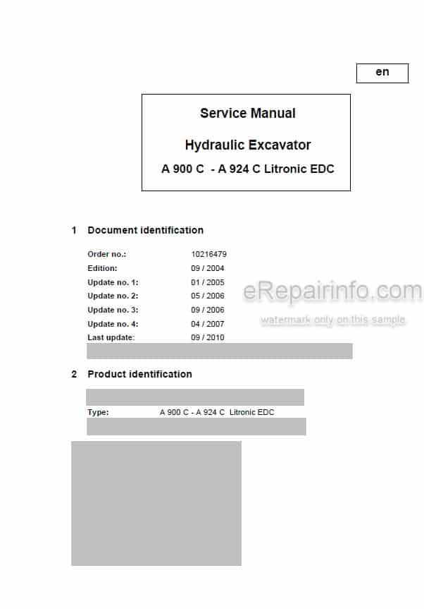 Photo 4 - Liebherr A900C A904C A914C A924C Litronic EDC Service Manual Hydraulic Excavator