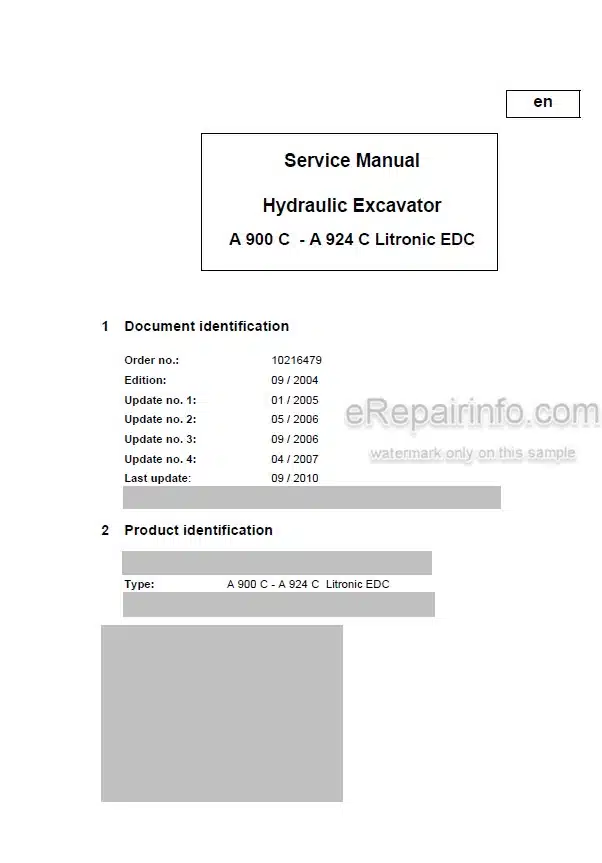 Photo 4 - Liebherr A900C A904C A914C A924C Litronic EDC Service Manual Hydraulic Excavator