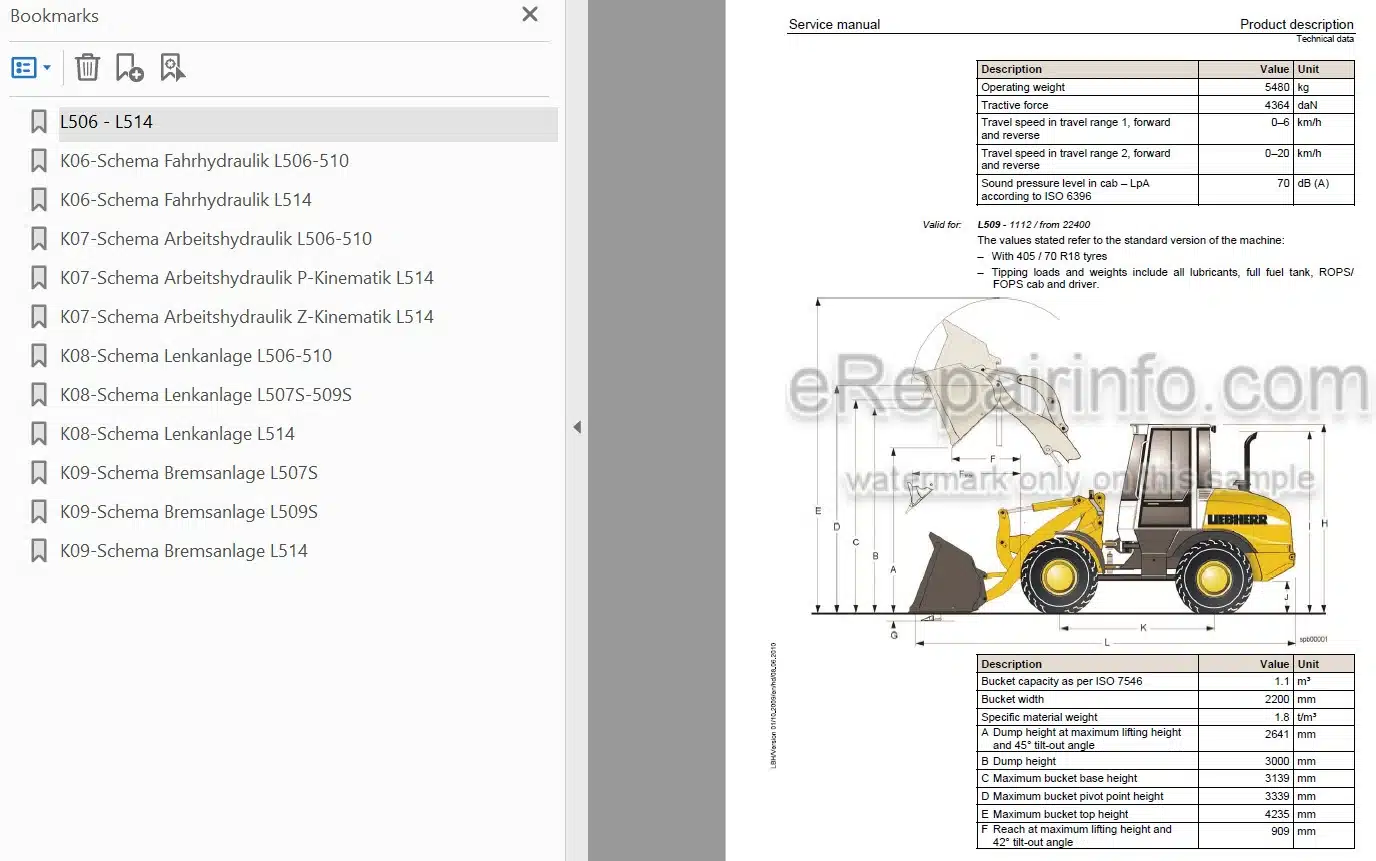 Photo 3 - Liebherr L506 L507 L508 L509 L510 L507S L509S L514 Stereo Tier IIIA Service Manual Wheel Loader