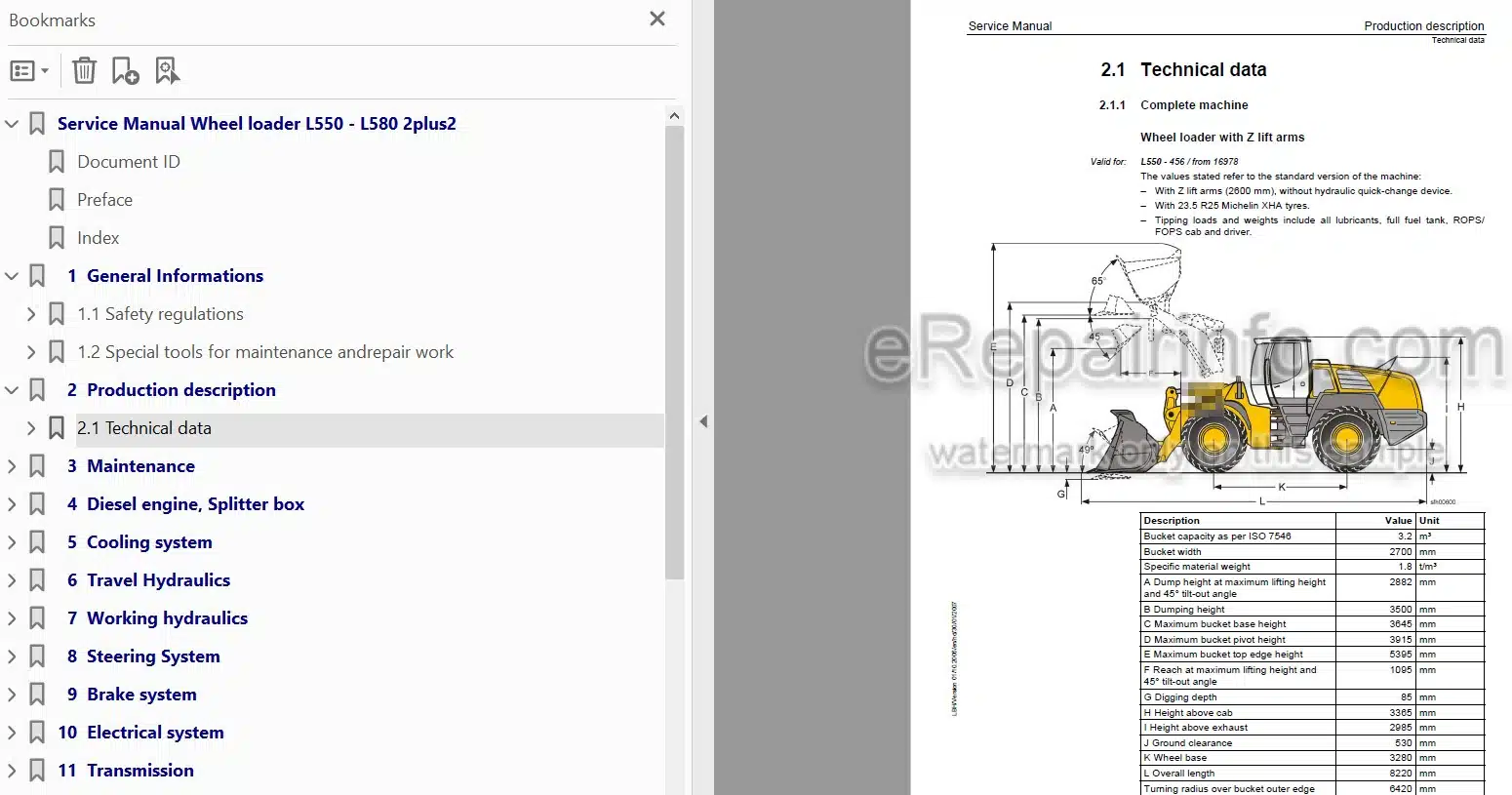 Photo 3 - Liebherr L550 L556 L566 L576 L580 2PLUS2 Service Manual Wheel Loader