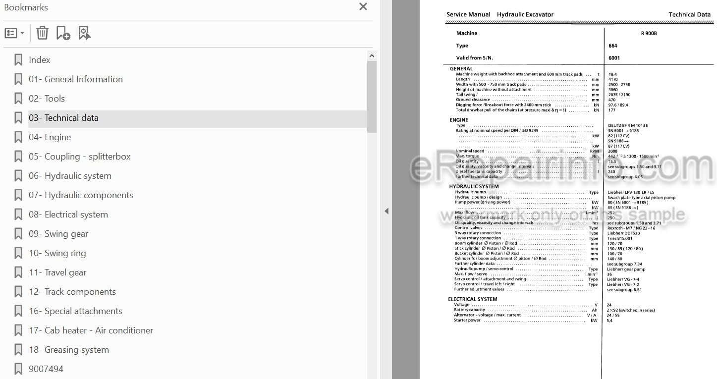 Photo 4 - Liebherr R900B R914 R934 R934B R904 R924 R944 R944B Litronic Service Manual Hydraulic Excavator