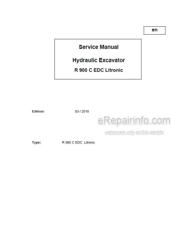 Photo 4 - Liebherr R900C-EDC Litronic Service Manual Hydraulic Excavator
