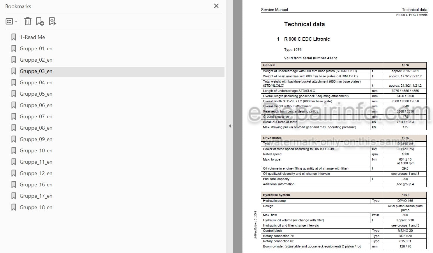 Photo 3 - Liebherr R900C-EDC Litronic Service Manual Hydraulic Excavator