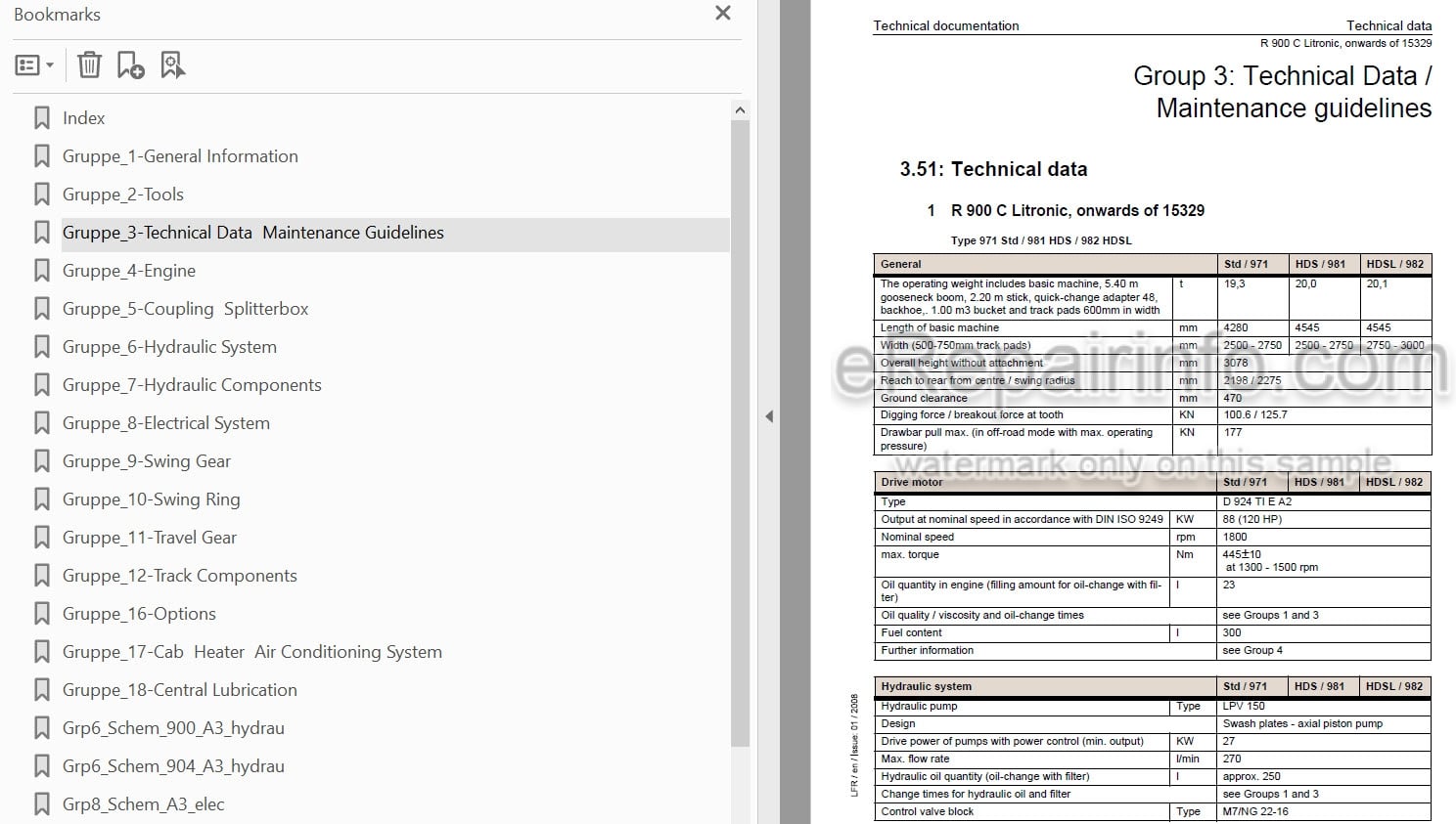 Photo 4 - Liebherr R900C R904C Litronic Service Manual Crawler Excavator