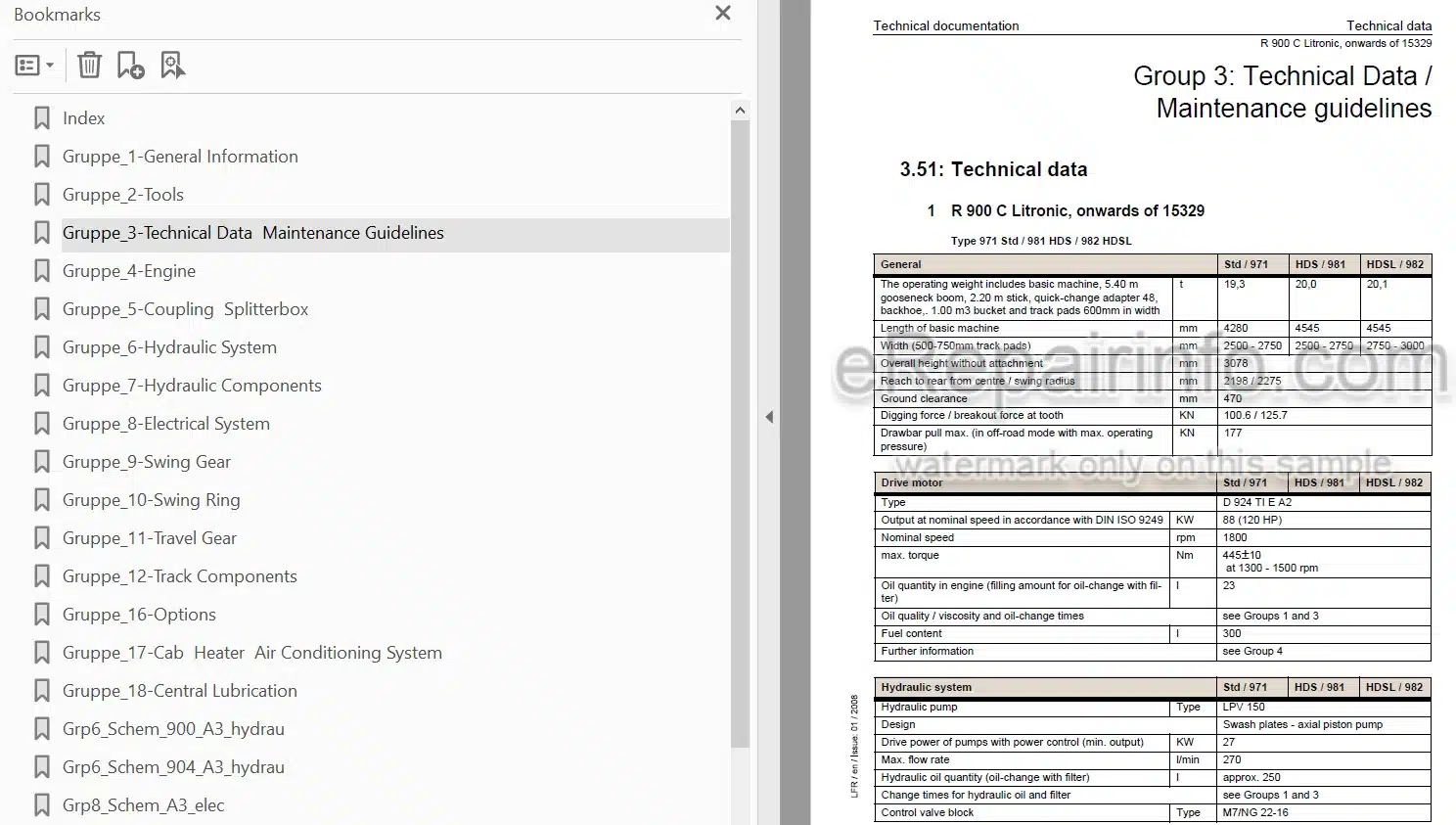 Photo 4 - Liebherr R900C R904C Litronic Service Manual Crawler Excavator