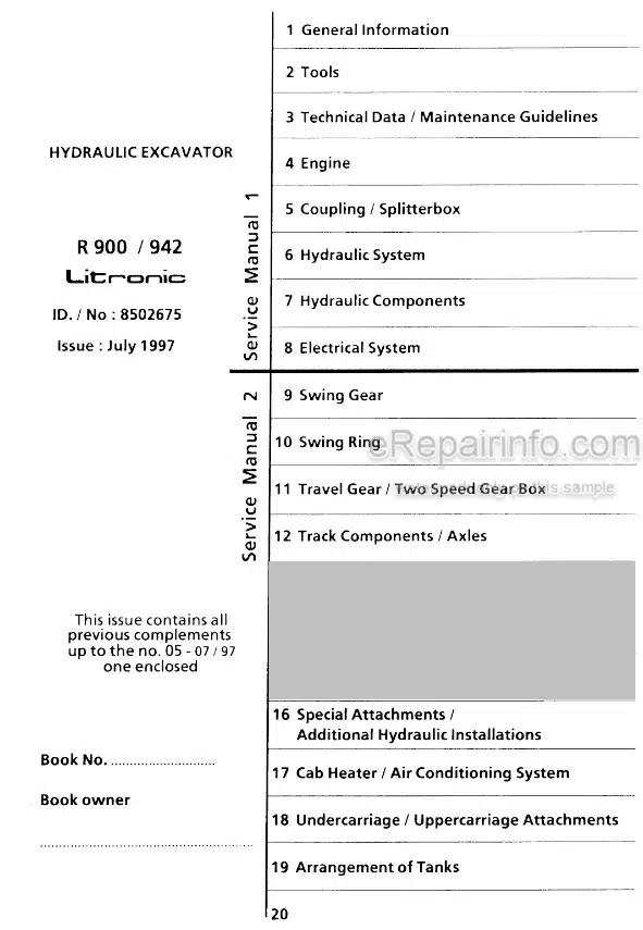 Photo 4 - Liebherr R900 R902 R912 R922 R932 R942 Litronic Service Manual Hydraulic Excavator
