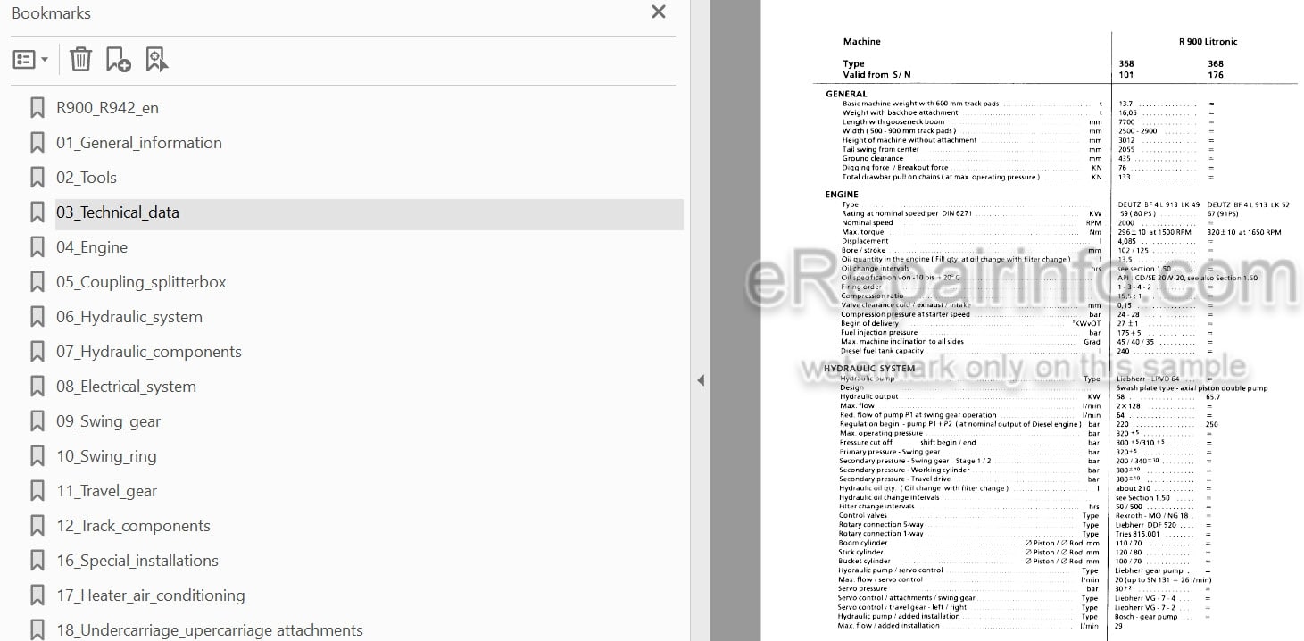 Photo 3 - Liebherr R900 R902 R912 R922 R932 R942 Litronic Service Manual Hydraulic Excavator