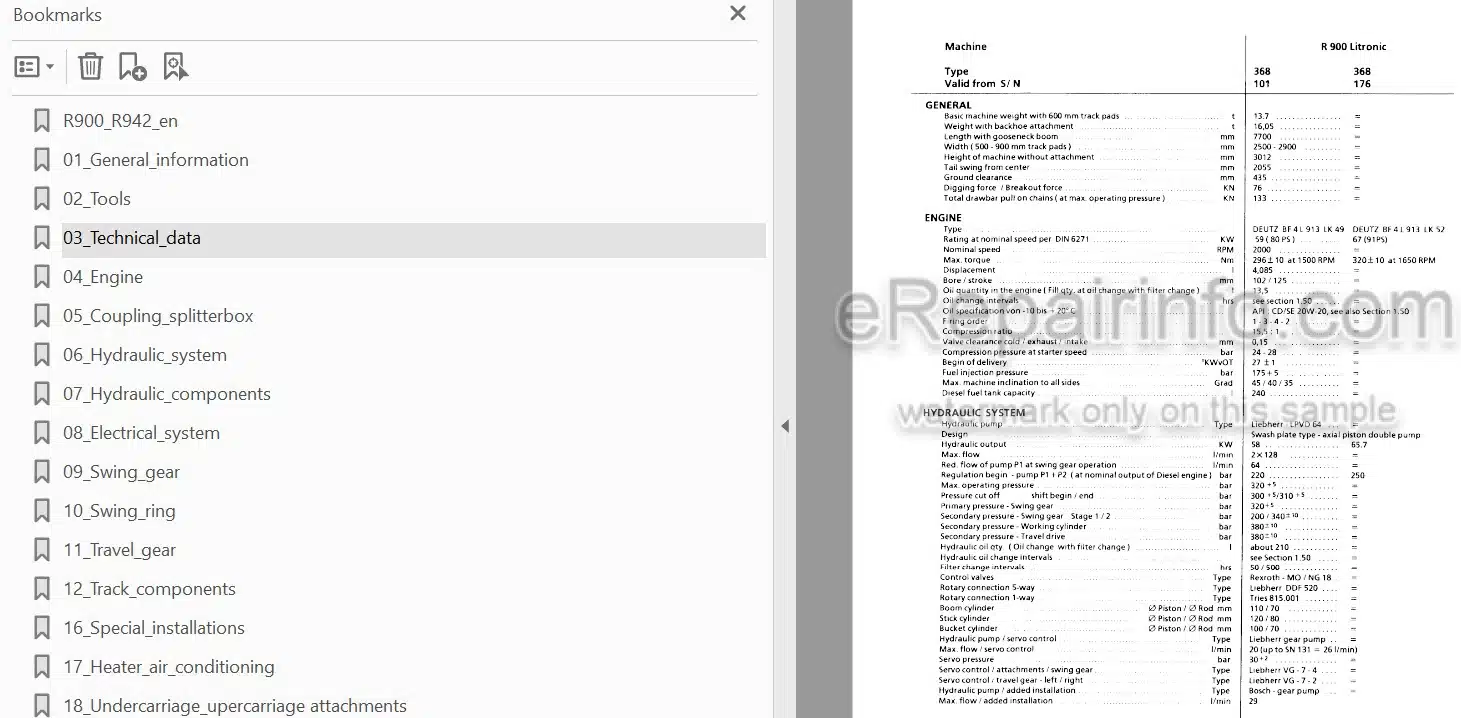 Photo 3 - Liebherr R900 R902 R912 R922 R932 R942 Litronic Service Manual Hydraulic Excavator