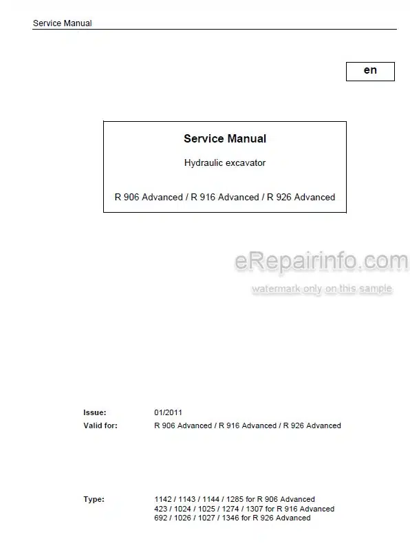 Photo 5 - Liebherr R906 R916 R926 Advanced Service Manual Hydraulic Excavator