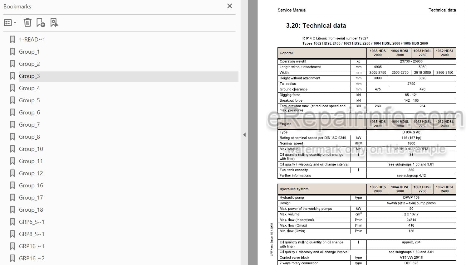 Photo 3 - Liebherr R914C R924C Service Manual Hydraulic Excavator
