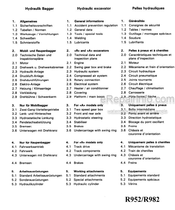 Photo 4 - Liebherr R952 R962 R972 R982 Service Manual Crawler Excavator