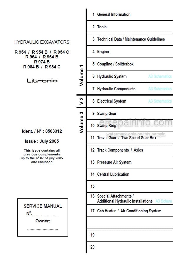 Photo 4 - Liebherr R954 R954B R954C R964 R964B R974B R984B R984C Litronic Service Manual Hydraulic Excavator