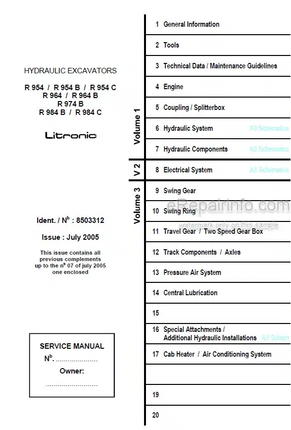 Photo 4 - Liebherr R954 R954B R954C R964 R964B R974B R984B R984C Litronic Service Manual Hydraulic Excavator