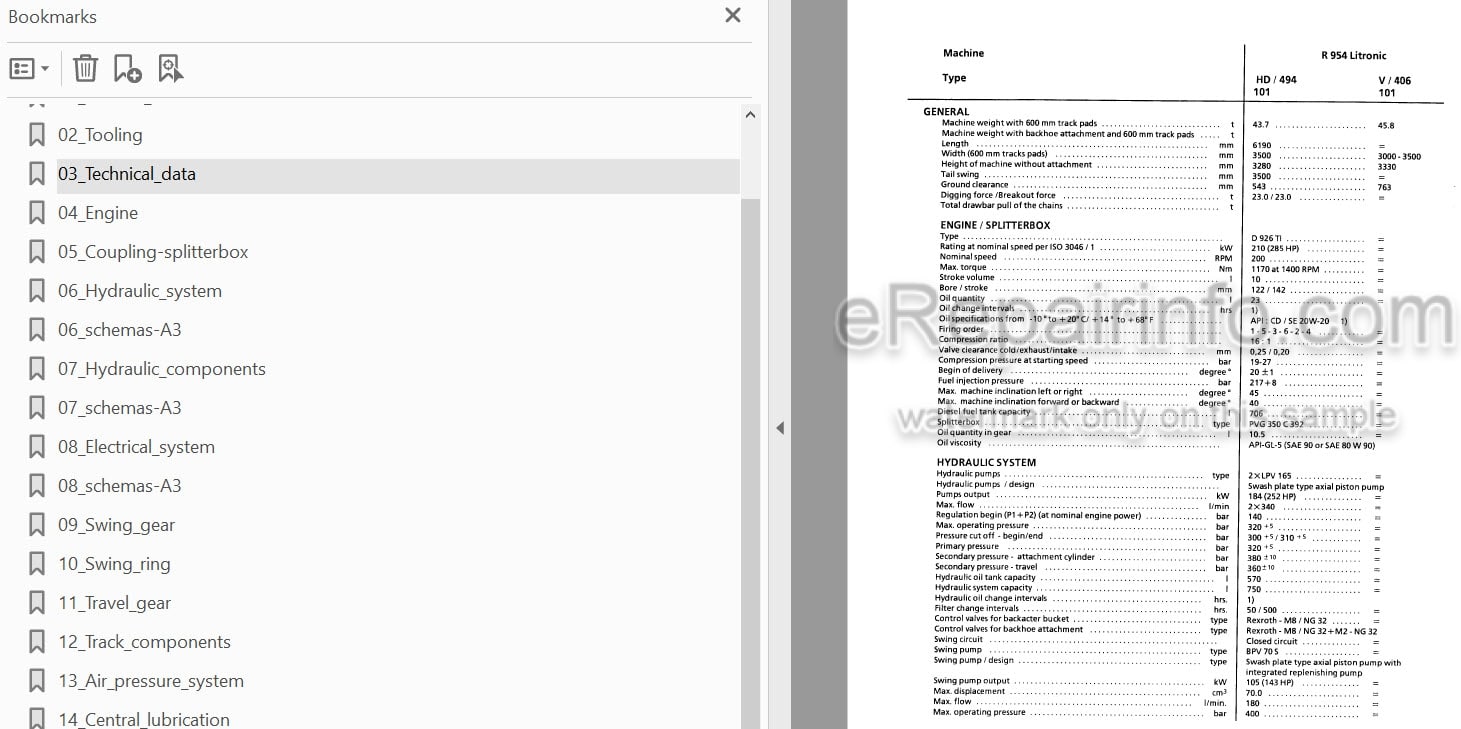 Photo 3 - Liebherr R954 R954B R954C R964 R964B R974B R984B R984C Litronic Service Manual Hydraulic Excavator