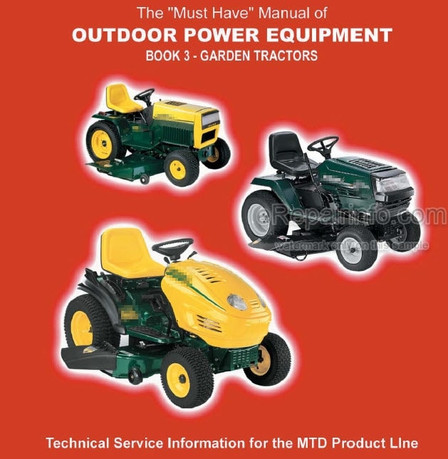 Photo 4 - MTD 600 700 800 900 Series Repair Manual Lawn And Garden Tractor 770-10578