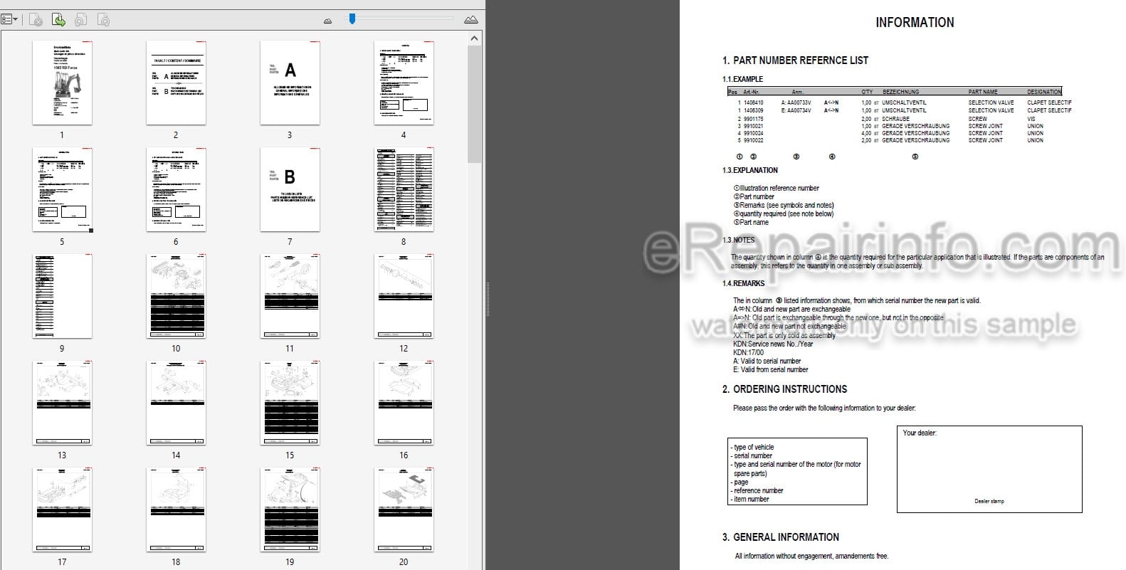 Photo 3 - Neuson 1502RD Force Parts Catalog Compact Excavator 1000142099