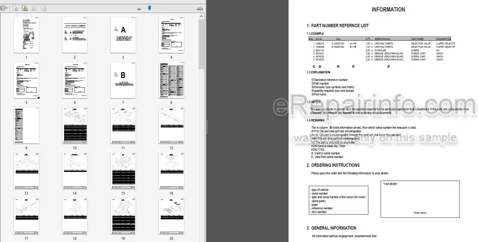 Photo 3 - Neuson 1502RD Force Parts Catalog Compact Excavator 1000142099