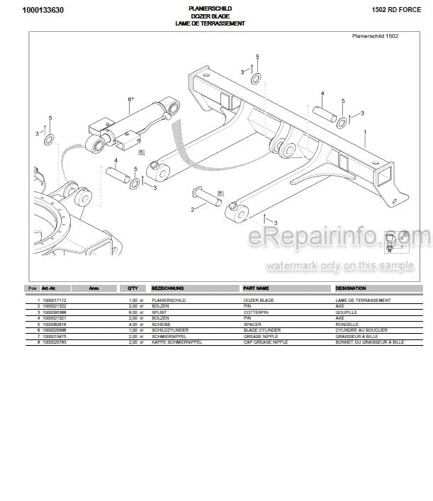 Photo 5 - Neuson 1502RD Force Parts Catalog Compact Excavator 1000142099