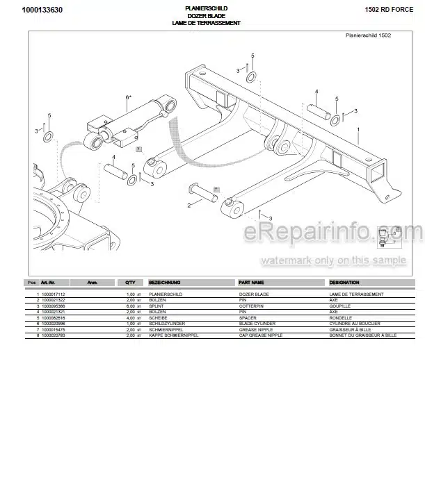 Photo 5 - Neuson 1502RD Force Parts Catalog Compact Excavator 1000142099