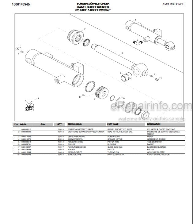 Photo 6 - Neuson 6502 Parts Catalog Excavator 1000126714