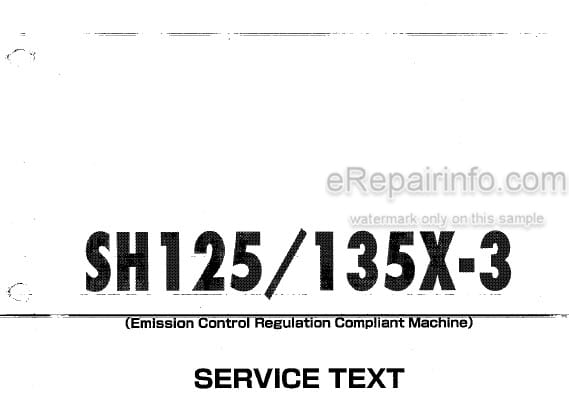 Photo 5 - Sumitomo SH125X-3 SH135X-3 Repair Manual Hydraulic Excavator