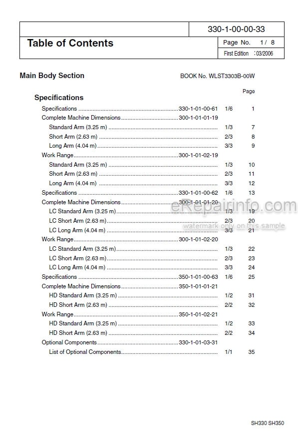 Photo 4 - Sumitomo SH330-3B SH330LC-3B SH350HD-3B Repair Manual Excavator