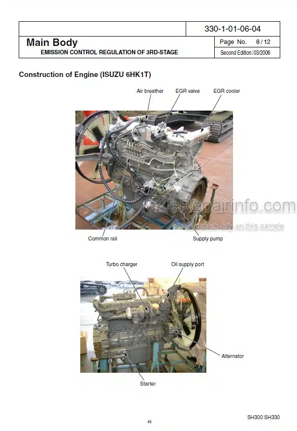 Photo 13 - Sumitomo SH330-3B SH330LC-3B SH350HD-3B Repair Manual Excavator