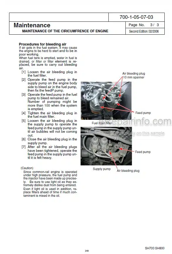 Photo 8 - Sumitomo SH700LHD-3B Repair Manual Hydraulic Excavator