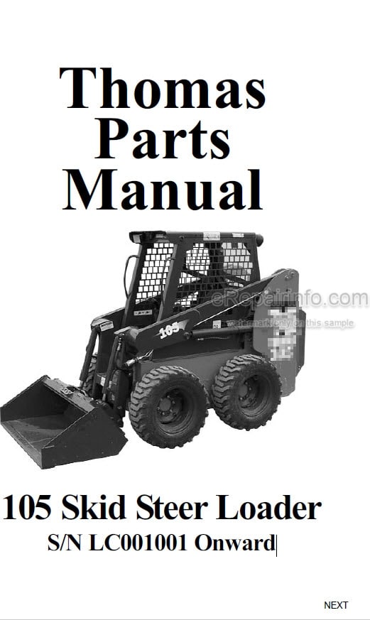 Photo 4 - Thomas 105 Parts Manual Skid Steer Loader 0521255SP